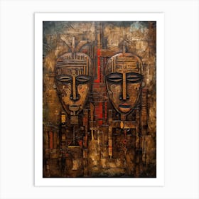 African Masks 3 Art Print