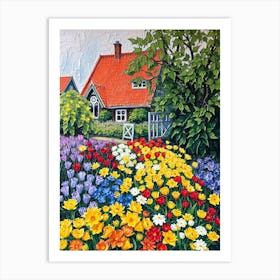 Tulips In The Garden Art Print