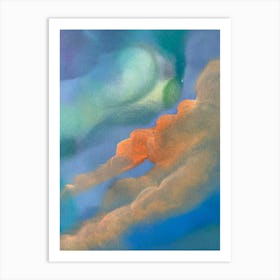 'Clouds' sunset sky hand painted  Art Print