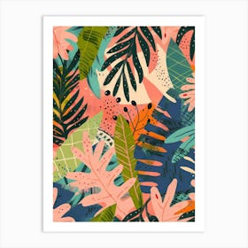 Tropical Leaves Pattern 1 Art Print