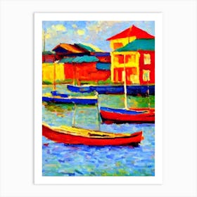 Port Of Paramaribo Suriname Brushwork Painting harbour Art Print