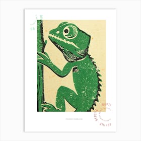 Green Fischers Chameleon Bold Block 3 Poster Art Print