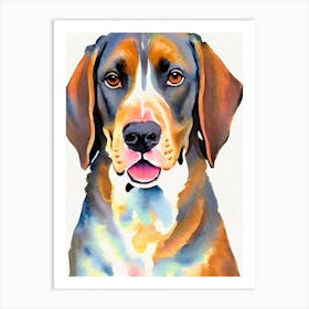 Plott Hound 2 Watercolour Dog Art Print