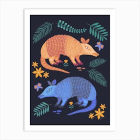 Cute Armadillos Art Print