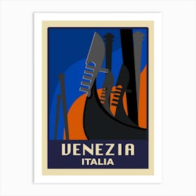 Venice, Italy Travel Poster, Karen Arnold1 Art Print