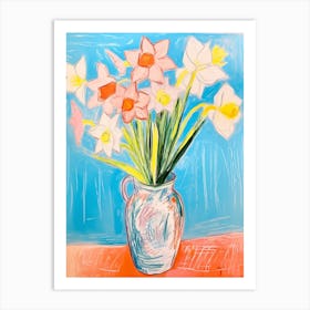 Flower Painting Fauvist Style Daffodil 2 Art Print