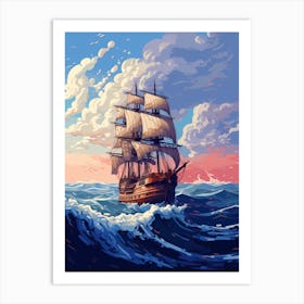 Sailing Ship In The Sea 2 Art Print