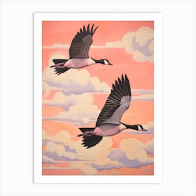 Vintage Japanese Inspired Bird Print Canada Goose 3 Art Print
