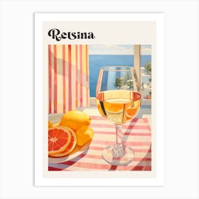 Retsina Retro Cocktail Poster Art Print