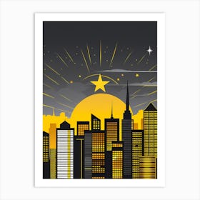 City Skyline 6 vector art Art Print