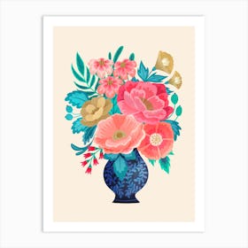 Floral Arrangement In A Vase Art Print