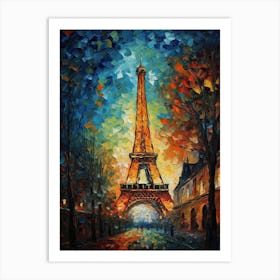 Eiffel Tower Paris Van Gogh Style 4 Art Print