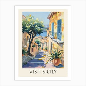 Visit Sicily Street Travel Poster Art Print