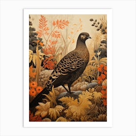 Dark And Moody Botanical Grouse 1 Art Print