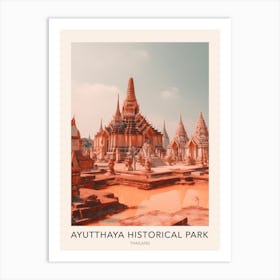 The Ayutthaya Historical Park Thailand 2 Travel Poster Art Print