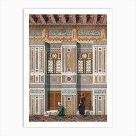 Vintage Arabesque Interior Lithograph Plate No, 57 & 58, Emile Prisses D’Avennes, La Decoration Arabe Art Print