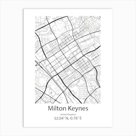 Milton,Canada Minimalist Map Art Print