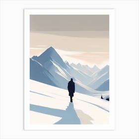 Mountain Solitude Silhouette Art Print