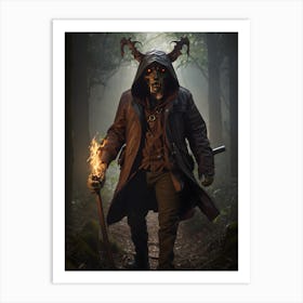 Demon Walking In The Woods Art Print