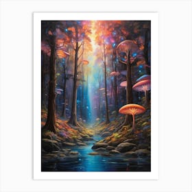 Forest Of Mushrooms Art Print