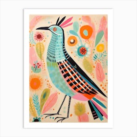 Pink Scandi Roadrunner 3 Art Print