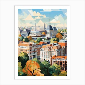 The Hague, Netherlands, Geometric Illustration 3 Art Print