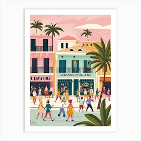 Mardi Gras World Storybook Illustration 4 Art Print