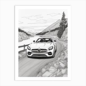 Mercedes Benz Amg Gt Coast Drawing 2 Art Print