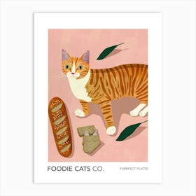 Foodie Cats Co Cat And Baguette 3 Art Print