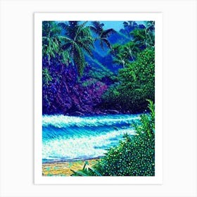 Dominical Costa Rica Pointillism Style Tropical Destination Art Print