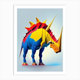 Avaceratops Primary Colours Dinosaur Art Print