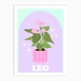 Botanical Star Sign Leo Art Print