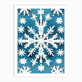 Winter Snowflake Pattern, Snowflakes, Rothko Neutral 3 Art Print