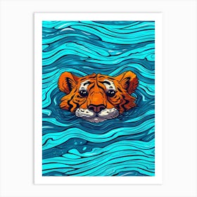 Tiger In The Water 7 Art Print