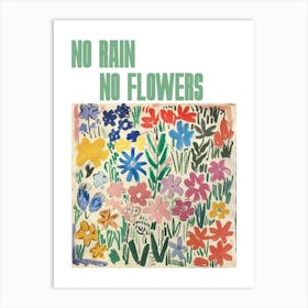 No Rain No Flowers Poster Flowers Painting Matisse Style 9 Art Print