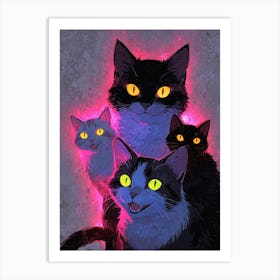 Three Cats Art Print