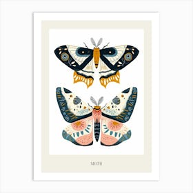 Colourful Insect Illustration Moth 35 Poster Art Print