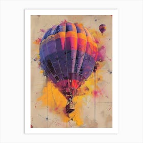 Hot Air Balloon, Vibrant, Pop Art Art Print