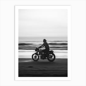 BEACH RIDE 2  B/W Art Print