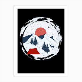 Camping In The Mountains Art Print