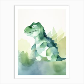 Baby Giganotosaurus Dinosaur Watercolour Illustration 2 Art Print