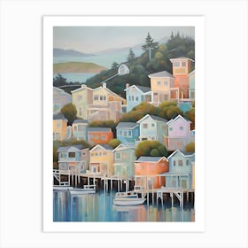 Sausalito California Abstract Acrylic Painting Art Print