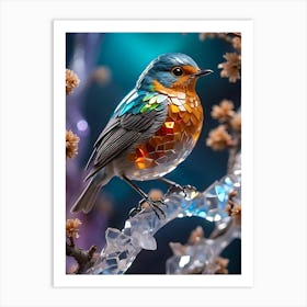 Bird With Crystals Art Print