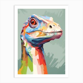 Colourful Dinosaur Dromaeosaurus 6 Art Print
