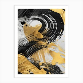 Abstract Gold And Black Painting 30 Art Print