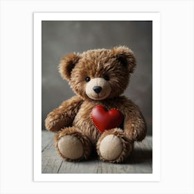 Teddy Bear With Heart Art Print