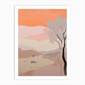 Kalahari Desert   Africa, Contemporary Abstract Illustration 2 Art Print
