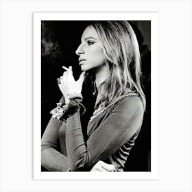 Barbra Streisand Black And White Photo Art Print