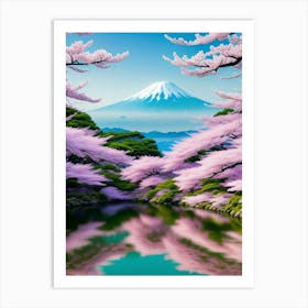 Mt Fuji Cherry Blossoms Mount Fuji Japan 5 Art Print