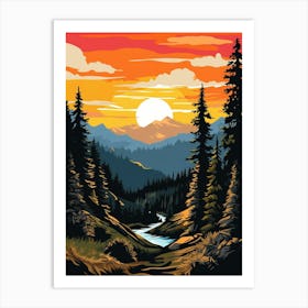 Olympic National Park Retro Pop Art 13 Art Print